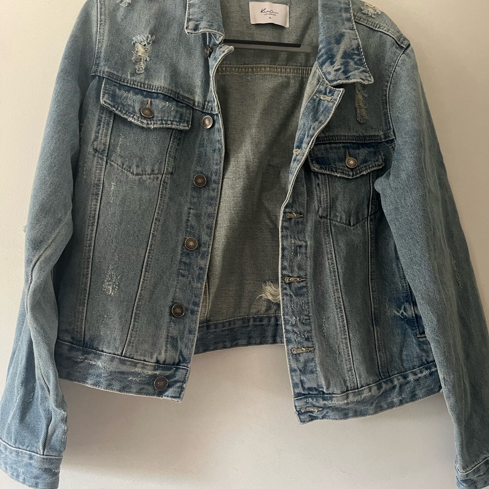 KanCan Light Blue Distressed Jean Jacket